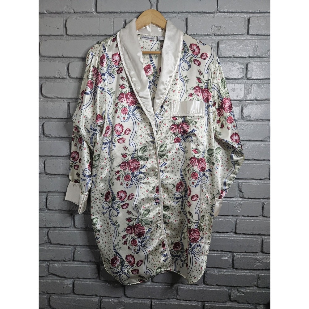 Private Luxuries Women's Floral Dress‎ Satin Night Gown Size Large